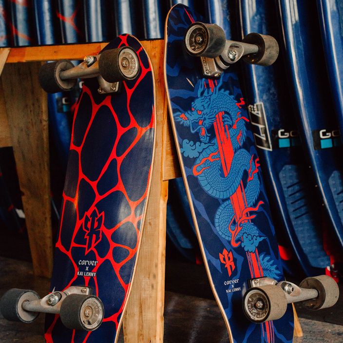 Surfskate skateboard Carver C7 Raw 34" Kai Dragon 2022 Complete μπλε και κόκκινο C1013011143 9