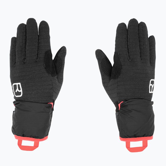 Γυναικεία γάντια σκι ORTOVOX Fleece Grid Cover μαύρο κοράκι 3