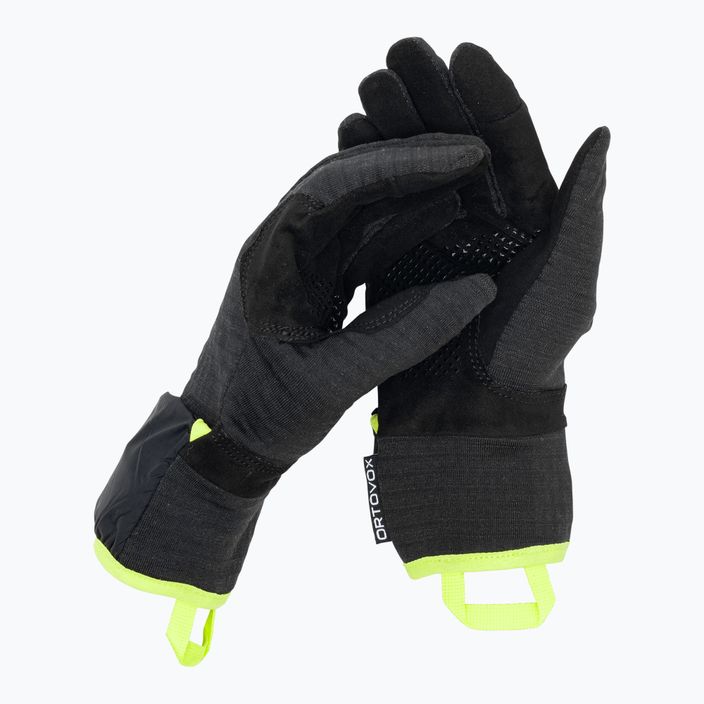 Ανδρικά γάντια αλεξιπτωτισμού ORTOVOX Fleece Grid Cover μαύρο κοράκι