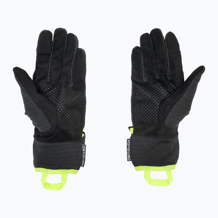 Ανδρικά γάντια αλεξιπτωτισμού ORTOVOX Fleece Grid Cover μαύρο κοράκι 2