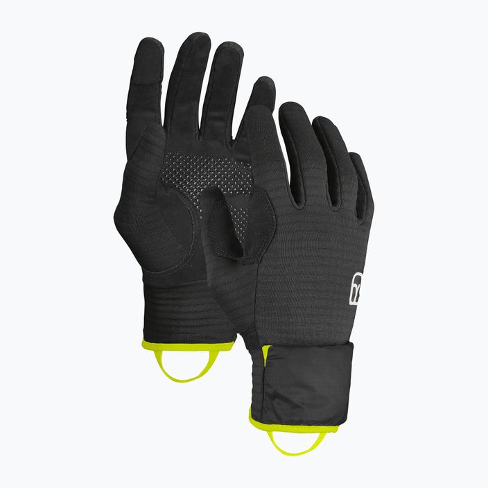 Ανδρικά γάντια αλεξιπτωτισμού ORTOVOX Fleece Grid Cover μαύρο κοράκι 8