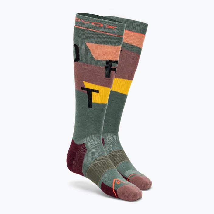 Γυναικείες κάλτσες σκι ORTOVOX Freeride Long Socks Cozy wild herbs