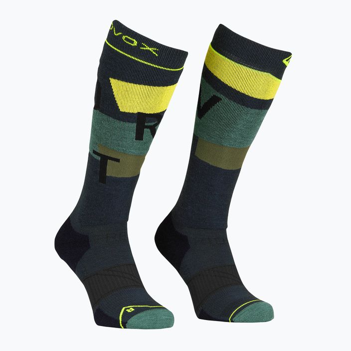 Ανδρικές κάλτσες σκι ORTOVOX Freeride Long Socks Cozy μαύρο ατσάλι 7