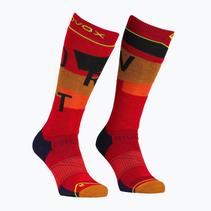 Ανδρικές κάλτσες σκι ORTOVOX Freeride Long Socks Cozy cengla rossa 5