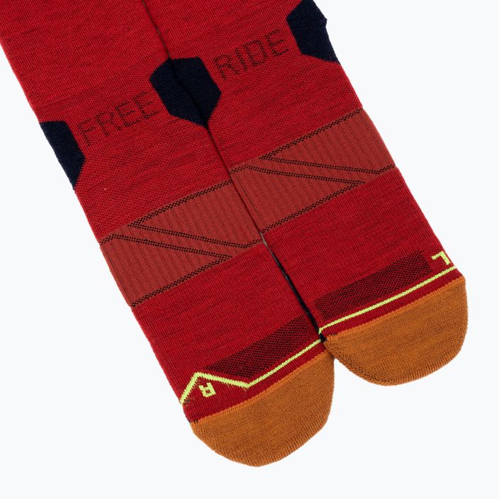Ανδρικές κάλτσες σκι ORTOVOX Freeride Long Socks Cozy cengla rossa 4