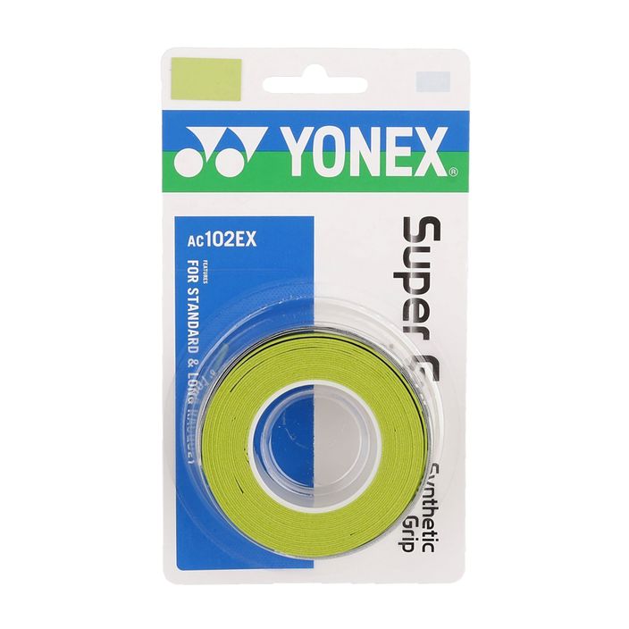 Περιτυλίγματα ρακέτας μπάντμιντον YONEX AC 102 EX 3 τεμ. πράσινο εσπεριδοειδές 2