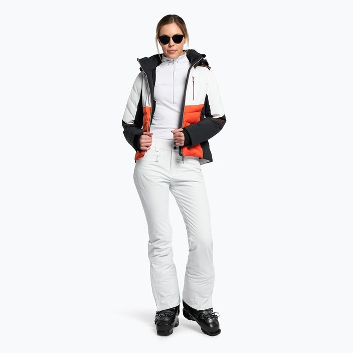 Γυναικείο μπουφάν σκι Descente Evelyn 30 πορτοκαλί και λευκό DWWUGK23 2