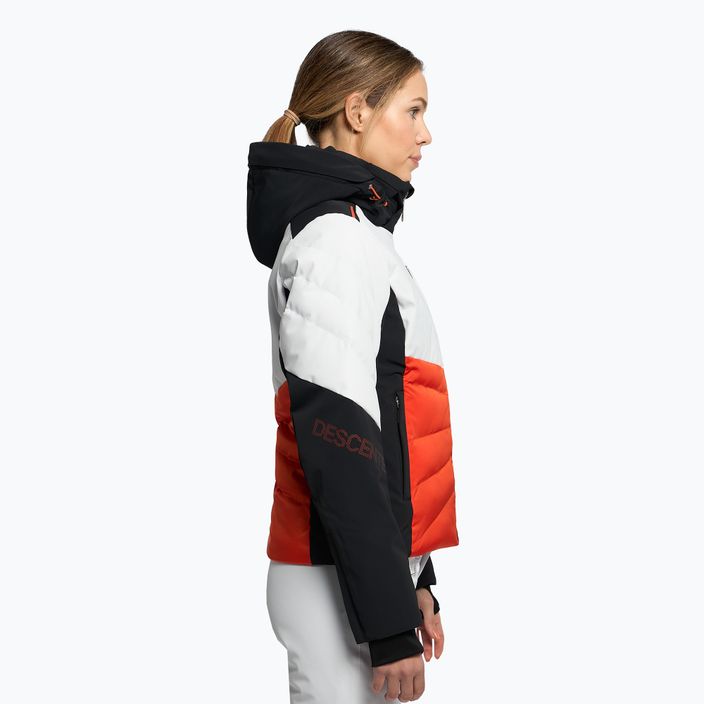 Γυναικείο μπουφάν σκι Descente Evelyn 30 πορτοκαλί και λευκό DWWUGK23 3
