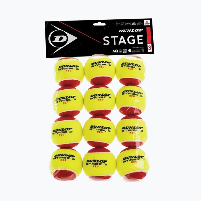 Dunlop Stage 3 παιδικές μπάλες τένις 12 τμχ κόκκινες/κίτρινες 601344