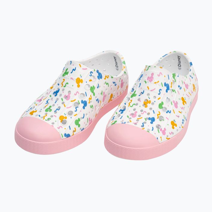 Native Jefferson Print Disney Jr παιδικά αθλητικά παπούτσια shell white/princess pink/pastel white confetti 11