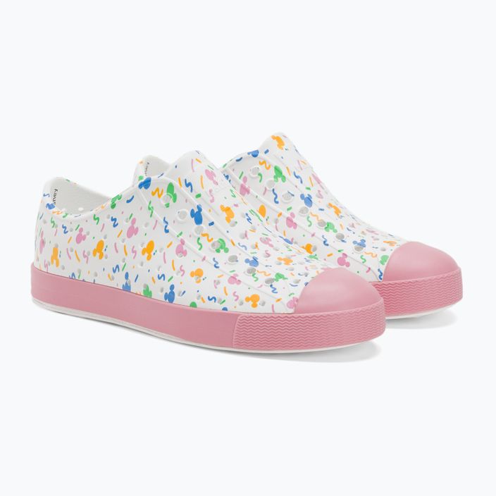 Native Jefferson Print Disney Jr παιδικά αθλητικά παπούτσια shell white/princess pink/pastel white confetti 4