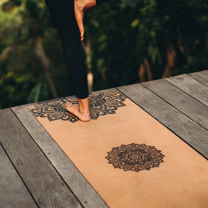 Yoga Design Lab Cork 3,5 mm καφέ Mandala Μαύρο στρώμα γιόγκα 8
