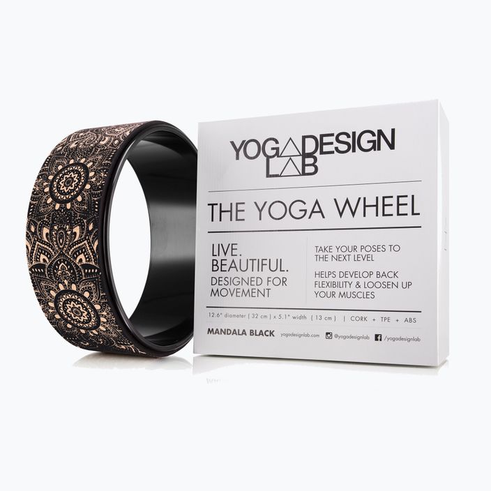 Yoga Design Lab Wheel μαύρο WH-Cork-Mandala Μαύρο 5