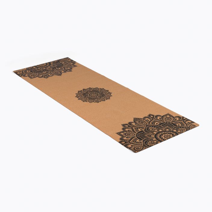 Yoga Design Lab Cork 1,5 mm καφέ Mandala Μαύρο χαλί γιόγκα ταξιδιού