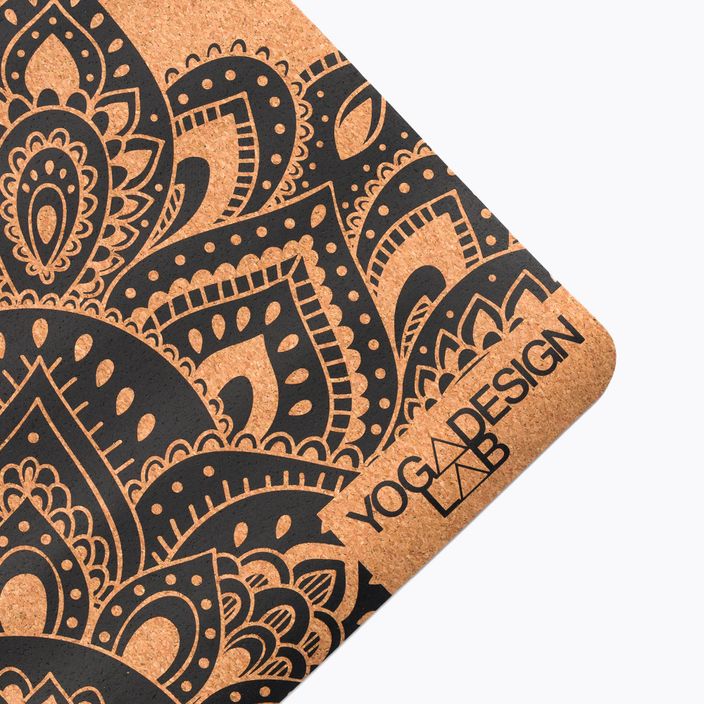 Yoga Design Lab Cork 1,5 mm καφέ Mandala Μαύρο χαλί γιόγκα ταξιδιού 3
