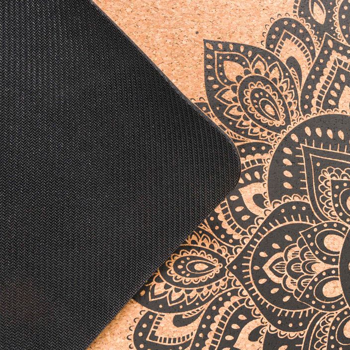 Yoga Design Lab Cork 1,5 mm καφέ Mandala Μαύρο χαλί γιόγκα ταξιδιού 4