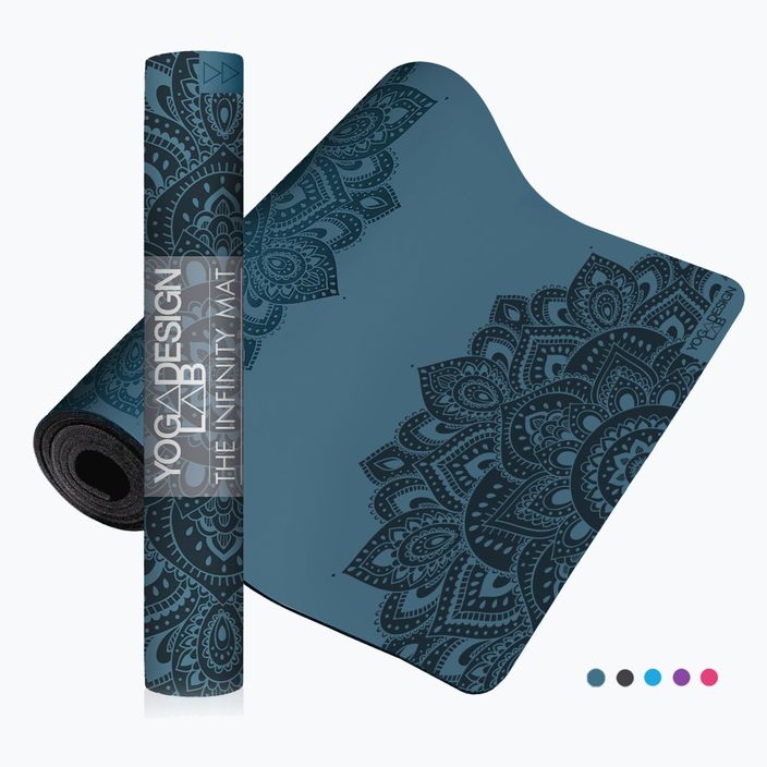 Yoga Design Lab Infinity Στρώμα γιόγκα 3 mm μπλε Mandala Teal 6