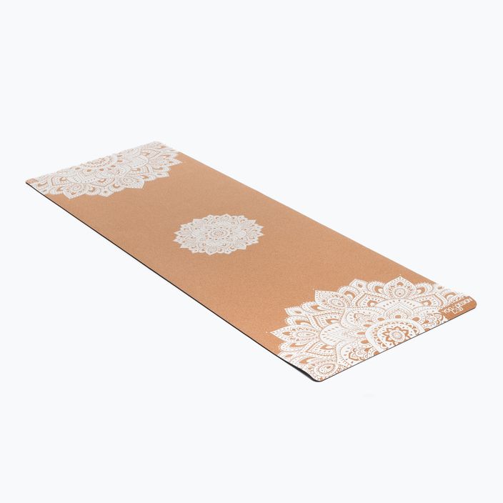 Yoga Design Lab Cork 5,5 mm καφέ Mandala Λευκό στρώμα γιόγκα