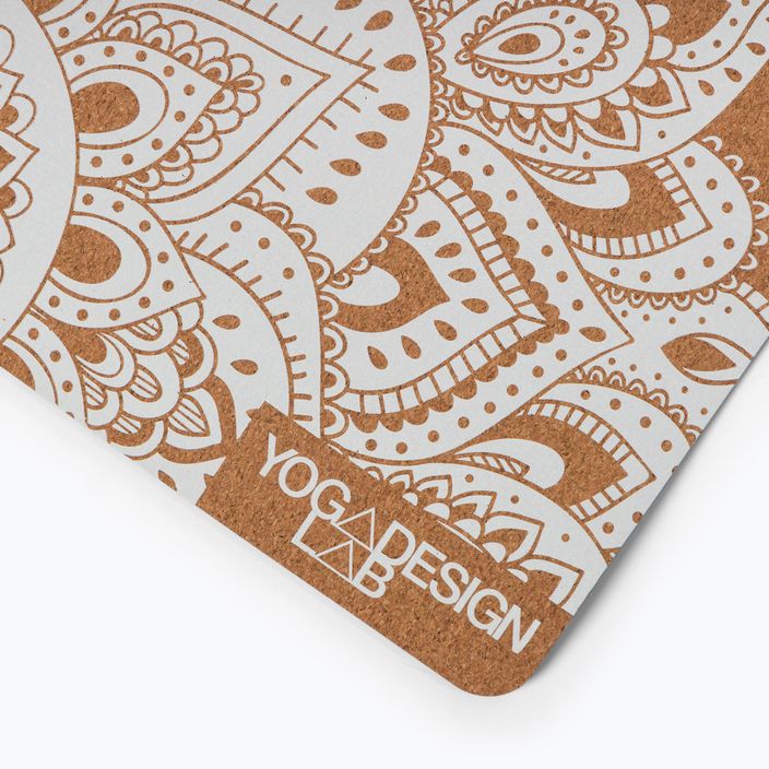 Yoga Design Lab Cork 5,5 mm καφέ Mandala Λευκό στρώμα γιόγκα 3