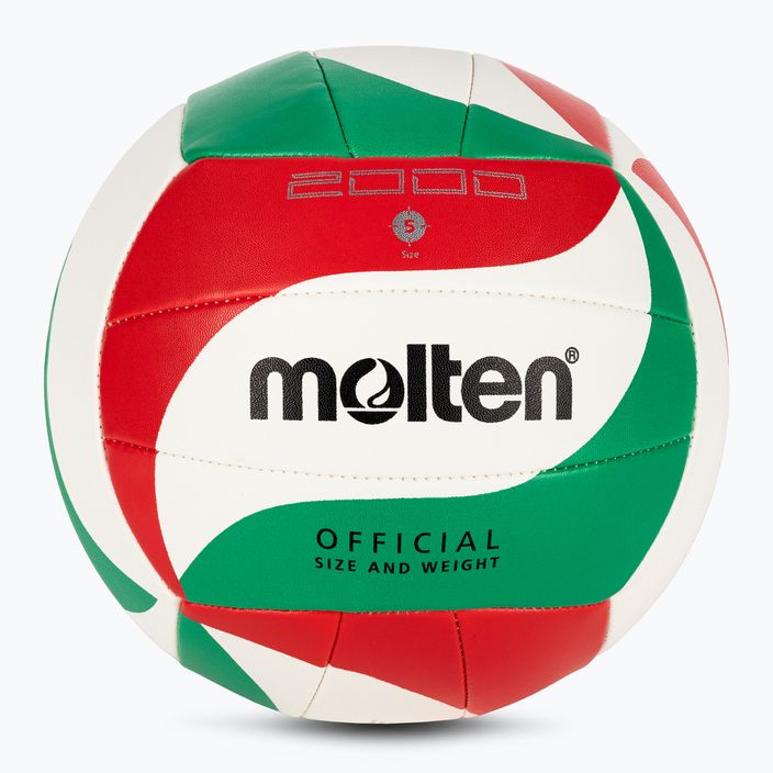 Molten volleyball V5M2000-5 λευκό/πράσινο/κόκκινο μέγεθος 5