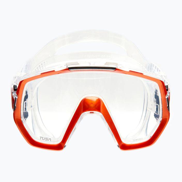 TUSA Freedom Elite πορτοκαλί και διαφανής μάσκα κατάδυσης M-1003 2