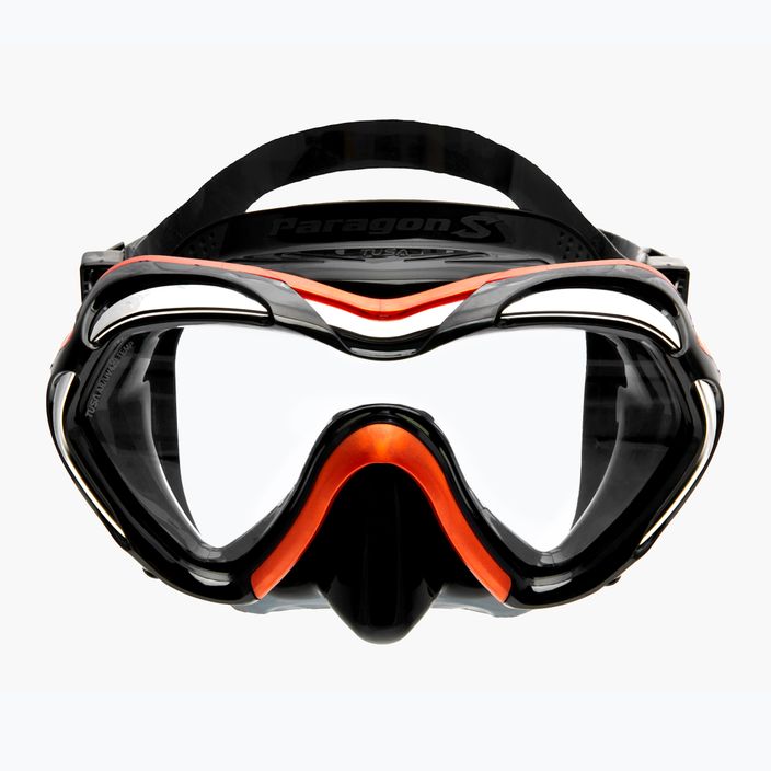 TUSA Paragon S Mask μάσκα κατάδυσης μαύρη και πορτοκαλί M-1007 2