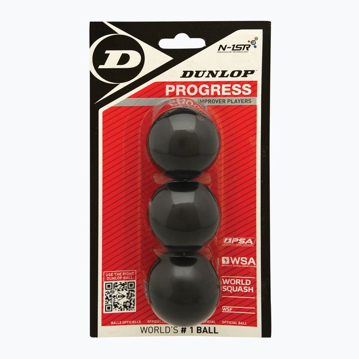 Dunlop Progress μπάλες σκουός με κόκκινη κουκκίδα 3 τεμ.