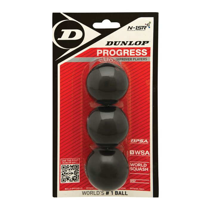 Dunlop Progress μπάλες σκουός με κόκκινη κουκκίδα 3 τεμ. 2