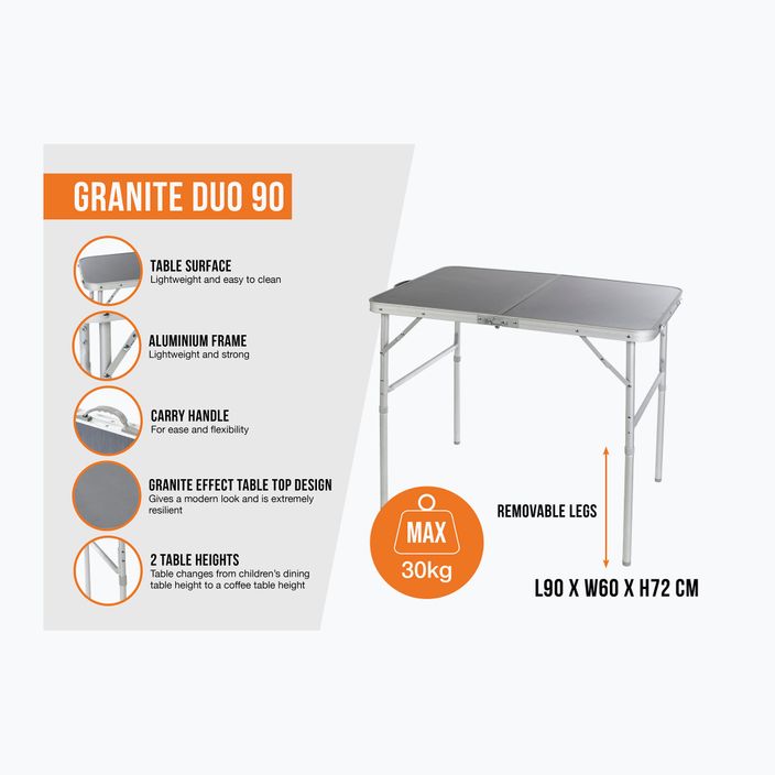 Vango Granite Duo 90 γκρι τραπέζι πεζοπορίας 2