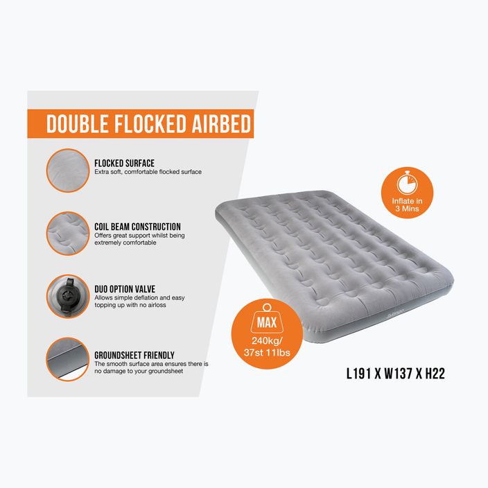 Vango Double Flocked Airbed φουσκωτό στρώμα nocturne γκρι 2