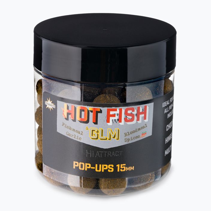 Dynamite Baits Hot Fish & GLM Pop Up 15 χιλιοστά καφέ κυπρίνος πλωτήρες μπάλες ADY041013