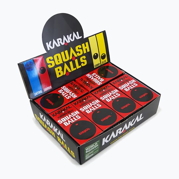 Karakal Impro Red Dot μπάλες σκουός 12 τεμάχια μαύρες. 3