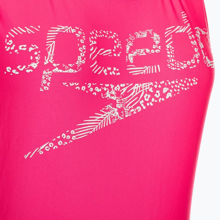 Speedo γυναικείο ολόσωμο μαγιό Logo Deep U-Back ροζ 68-12369A657 3