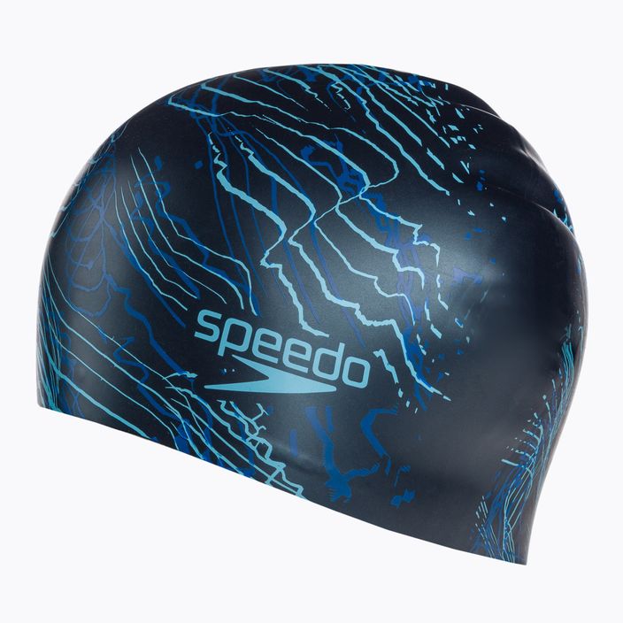 Speedo Long Hair Printed μπλε σκουφάκι για κολύμπι 68-11306 2
