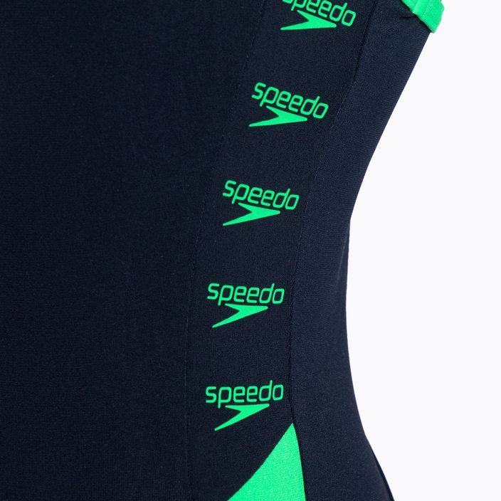 Speedo Boom Logo Splice Muscleback γυναικείο ολόσωμο μαγιό μπλε-πράσινο 68-12900 4