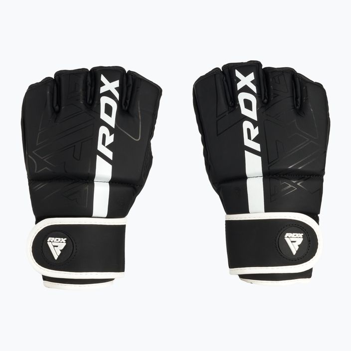 RDX F6 γάντια grappling μαύρα και λευκά GGR-F6MW