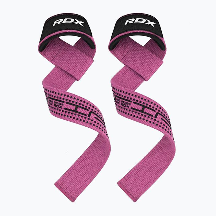 Ιμάντες άρσης βαρών RDX S4 Weightlifting Wrist Straps pink