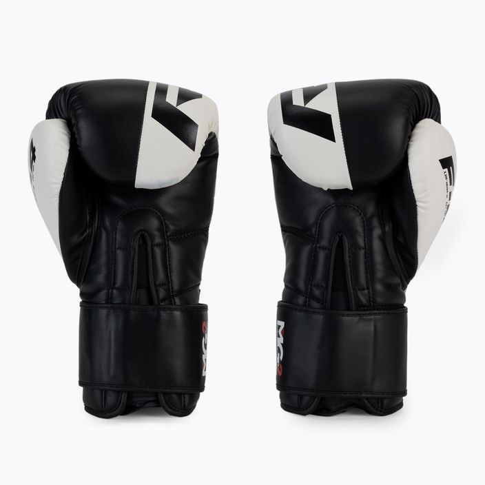 RDX REX F4 λευκά και μαύρα γάντια πυγμαχίας BGR-F4B-10OZ 2