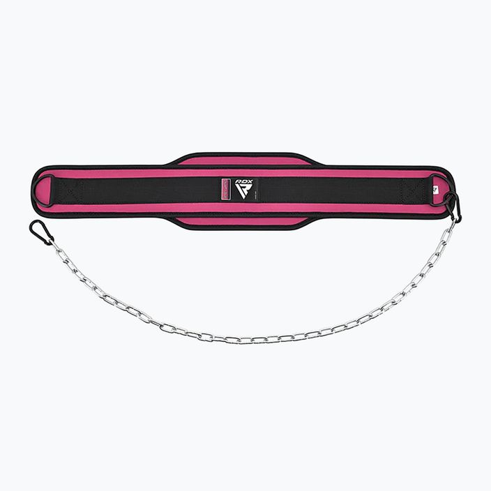 Ζώνη άρσης βαρών RDX Pro Dipping Belt 2 Layer pink 2