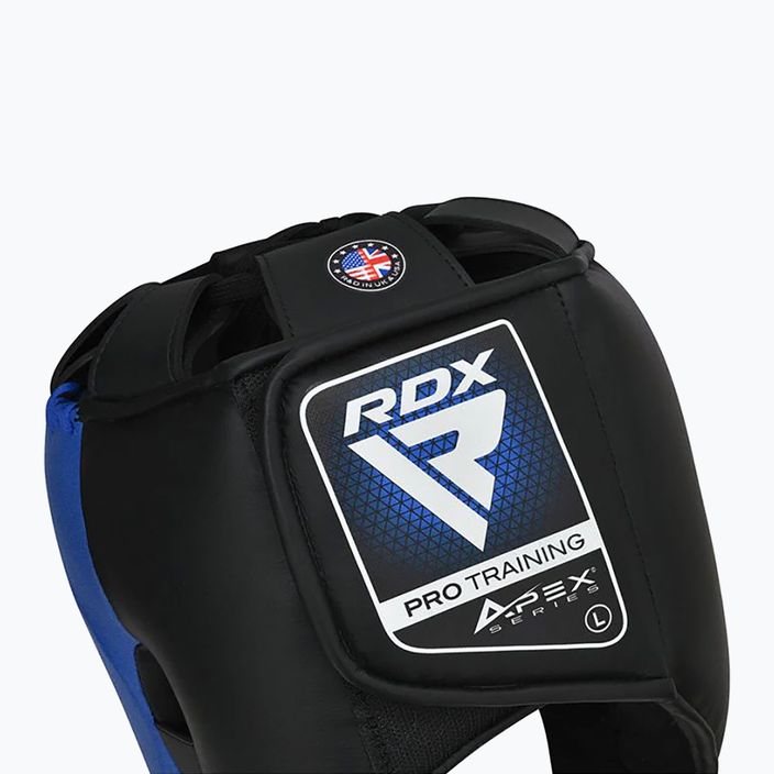 RDX Apex κράνος πυγμαχίας Head Gear με μπάρα προστασίας μύτης μπλε 4