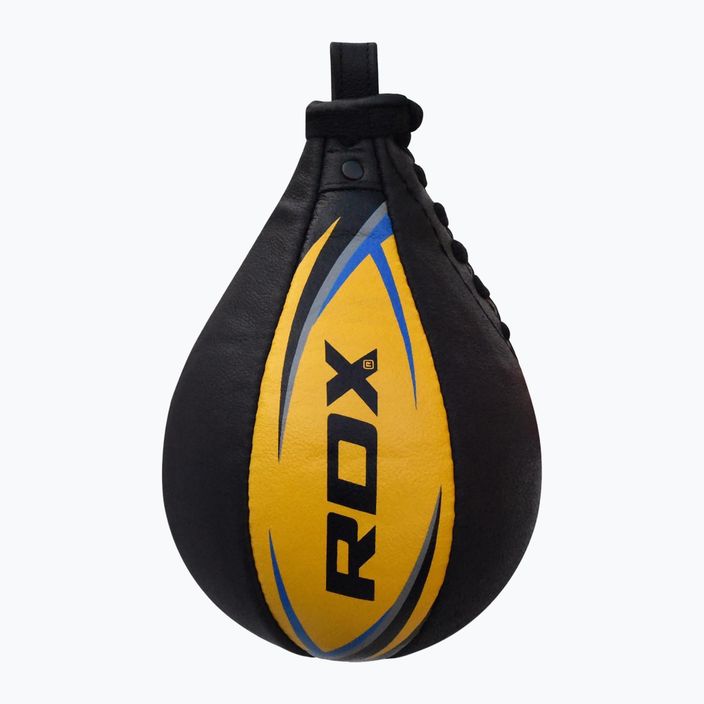Πυγμαχία μαργαριτάρι RDX Speed Ball Leather Multi μαύρο και κίτρινο 2SBL-S2YU 2