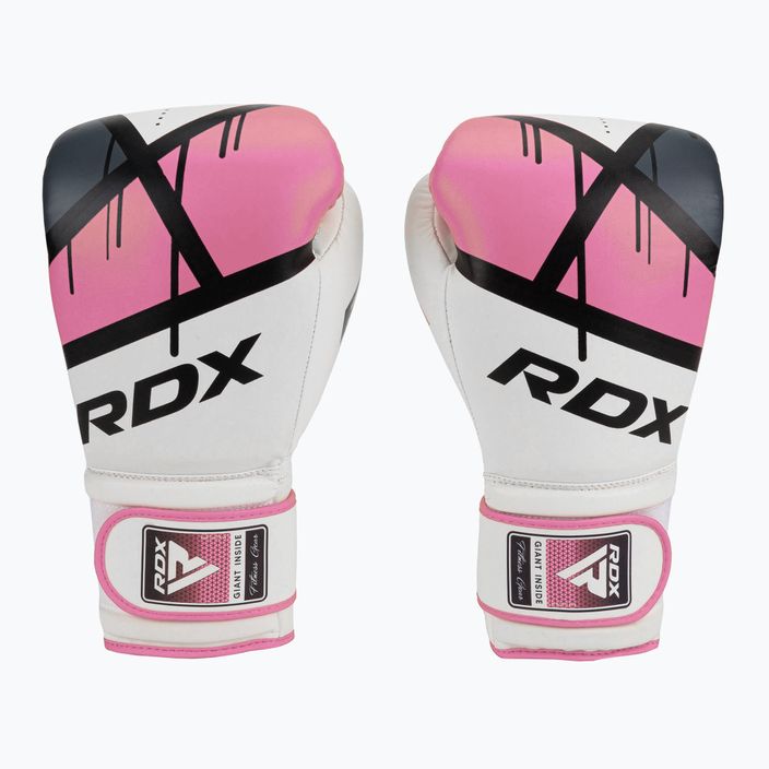 Γυναικεία γάντια πυγμαχίας RDX BGR-F7 λευκό και ροζ BGR-F7P