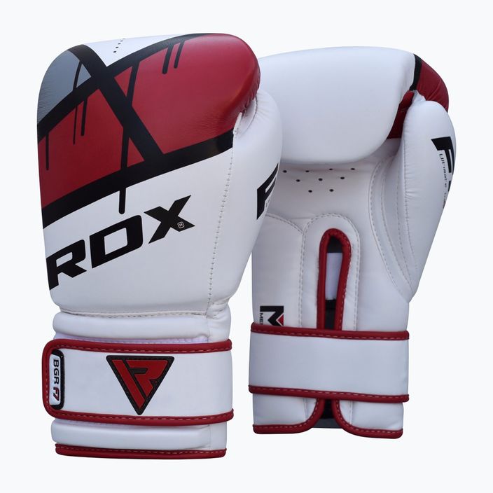RDX γάντια πυγμαχίας κόκκινα και λευκά BGR-F7R 7