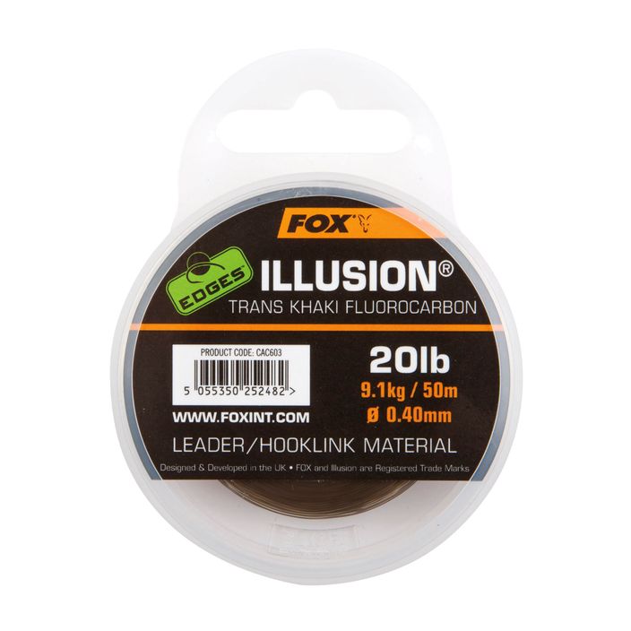 Γραμμή Flurocarbon Fox International Edges Illusion Flurocarbon Leader πράσινο CAC604 2