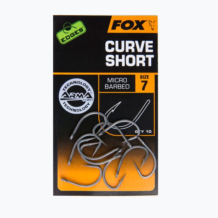 Fox International Edges αγκίστρια κυπρίνου Armapoint Curve Shank Short grey CHK210 2