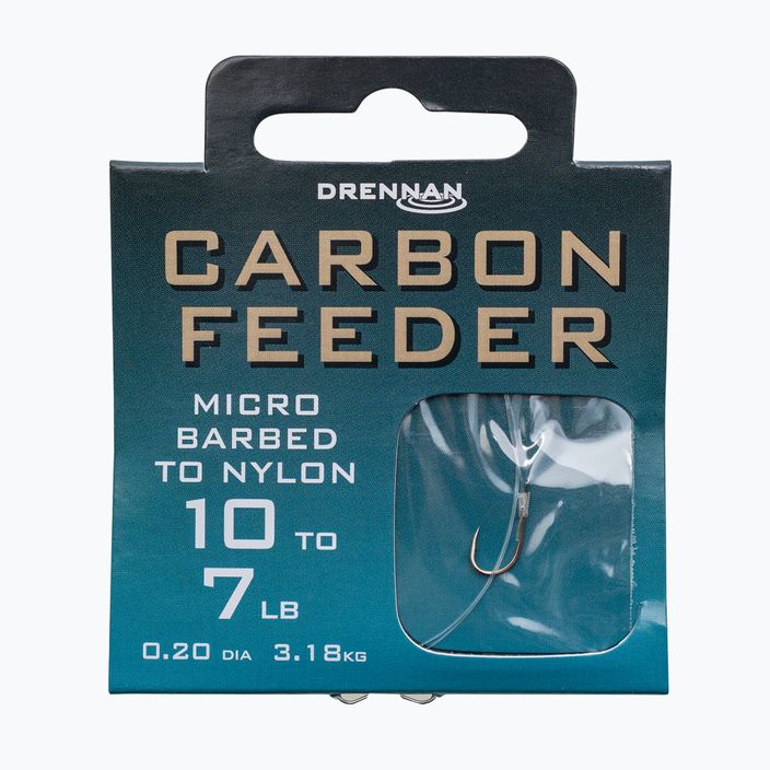 Drennan Carbon Feeder methode leader micro barbless αγκίστρι + πετονιά 8 τεμάχια σαφές HNCFDM014