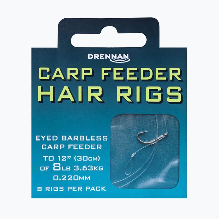 Drennan Carp Feeder Hair Rigs methode ηγέτης με αγκίστρι χωρίς αγκίστρι 8 + γραμμή 8 σαφές HNHCFD016