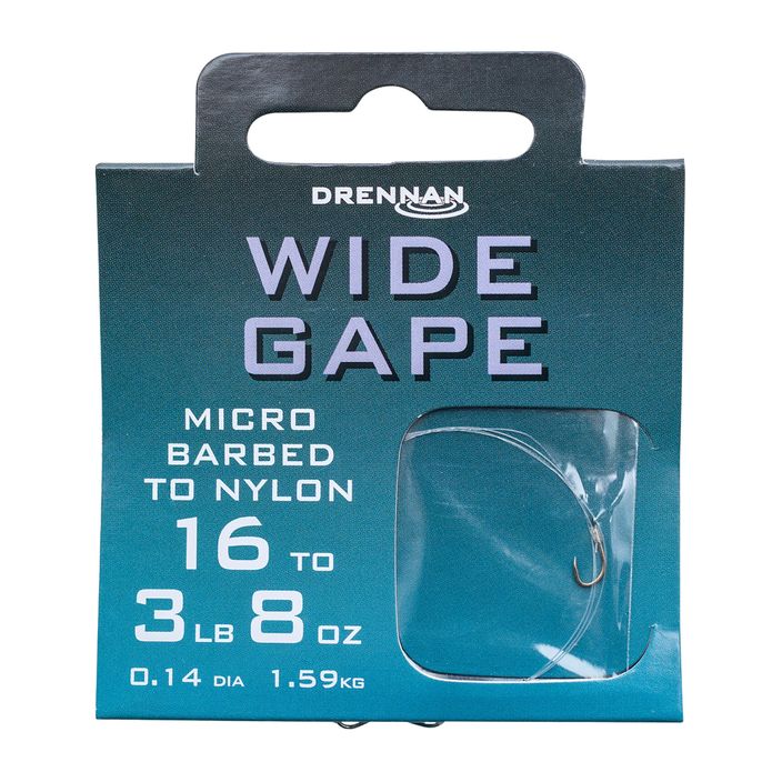Drennan Wide Gape methode leader micro barbless αγκίστρι + γραμμή 8 τεμάχια σαφές HNWDGM018 2