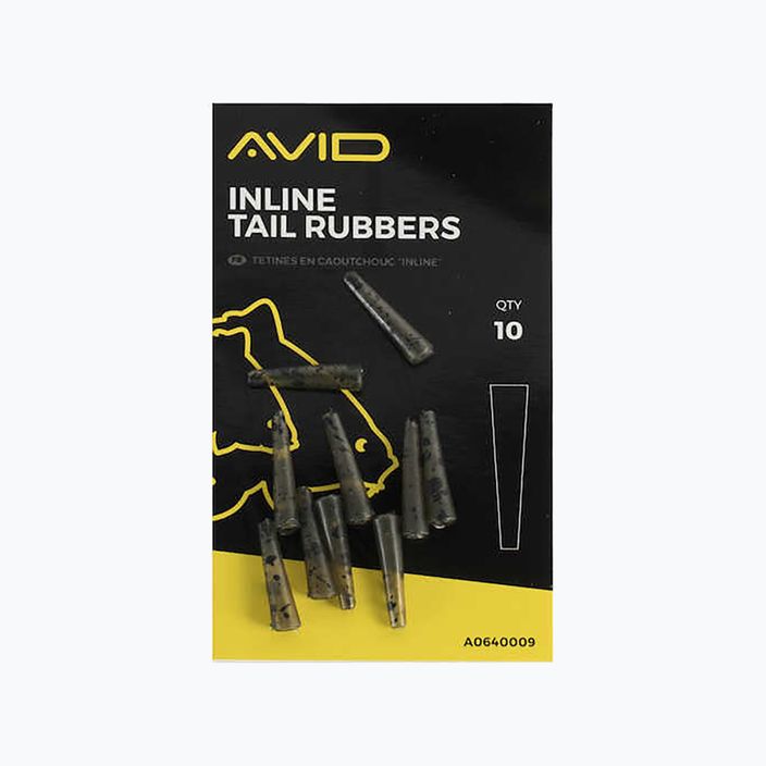 Προστατευτικά κλιπ ασφαλείας Avid Carp Inline Tail Rubbers 10 τεμ. Camo A0640009 2