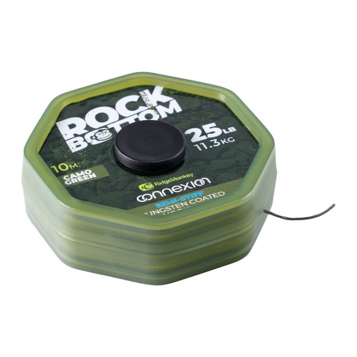 Ridge Monkey Connexion Rock Bottom Tungsten Semi Stiff Coated Hooklink leader braid πράσινο RMT281 2